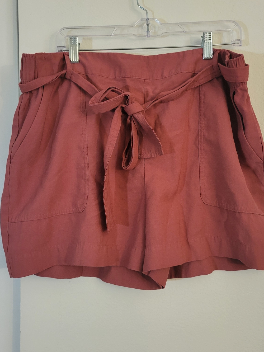 a new day High-Waist Paperbag Tie Shorts - Terracotta